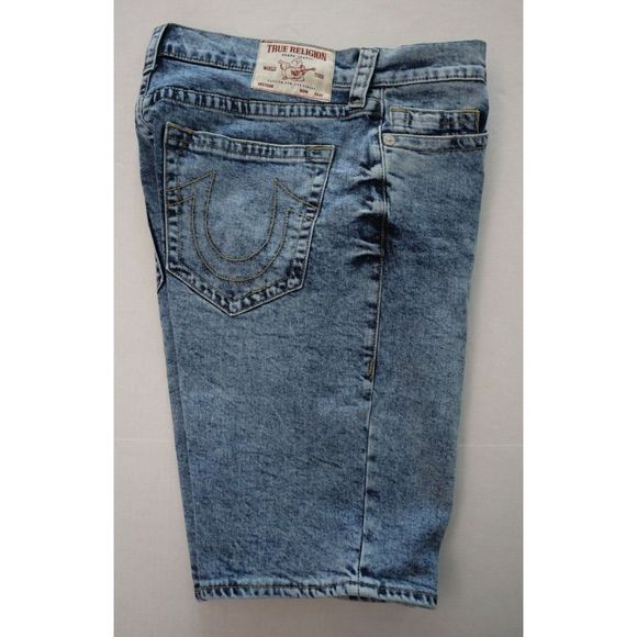 True Religion Men's Sz 33 Blue Ricky Relaxed Straight Leg Denim Shorts - Picture 7 of 7